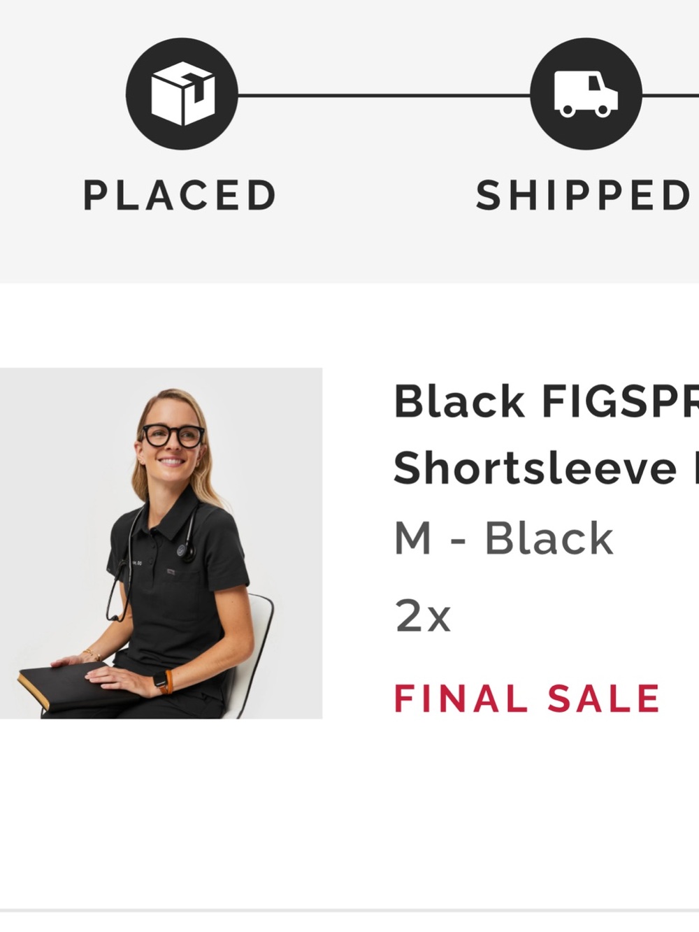 Figs Black Technical Pique Scrub Polo
